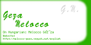 geza melocco business card